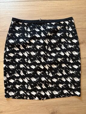 The Limited Black and White Abstract Print Pencil Skirt